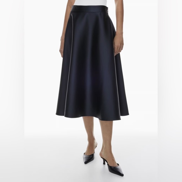 Aritzia Babaton futurism A-line satin midi skirt - Picture 2 of 6